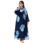 Midnight Blue Floral Gown